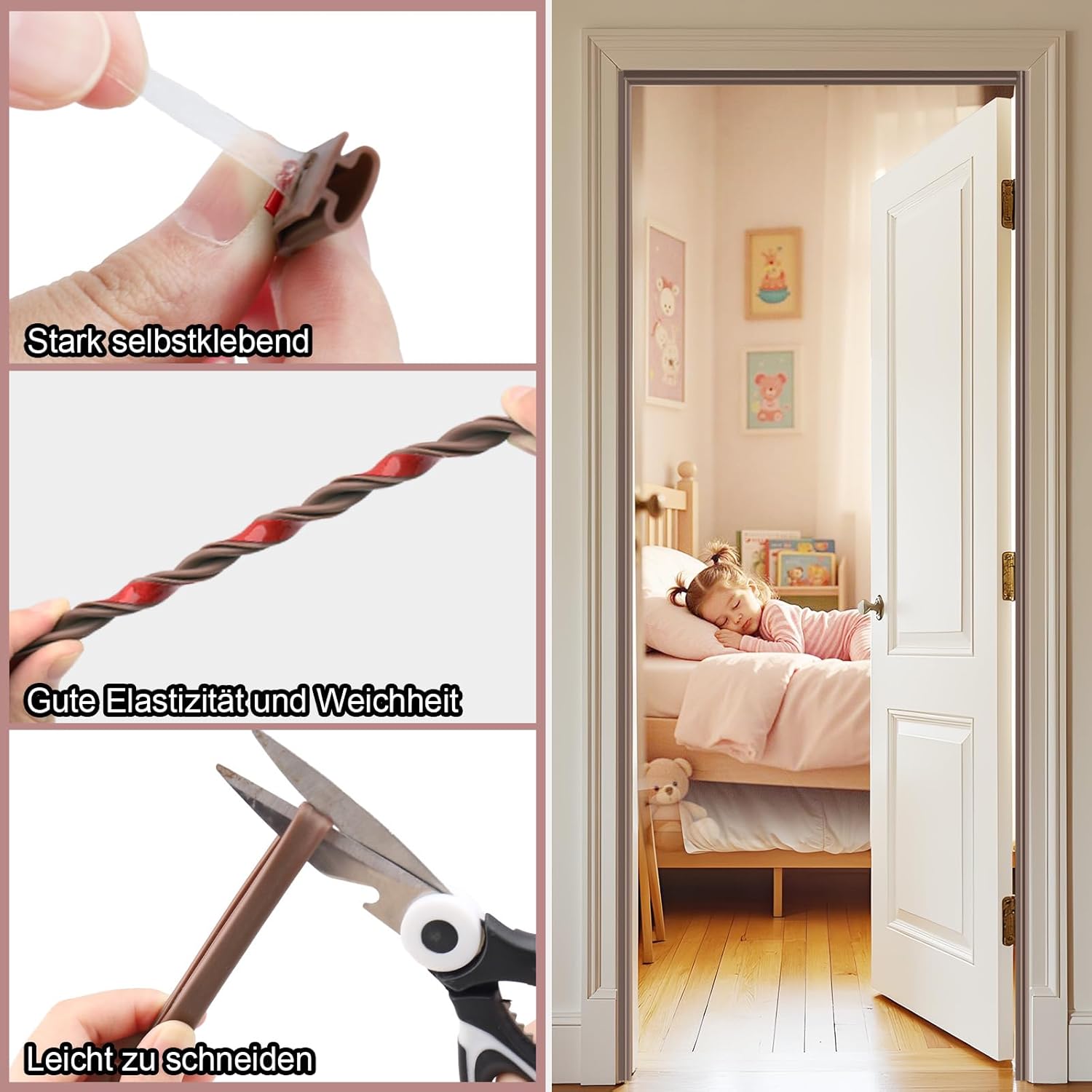 Thumbnail 2 de Selbstklebende Türdichtung Gummidichtung für Fenster & Türen – Zugluftstopper von Hzetuu
