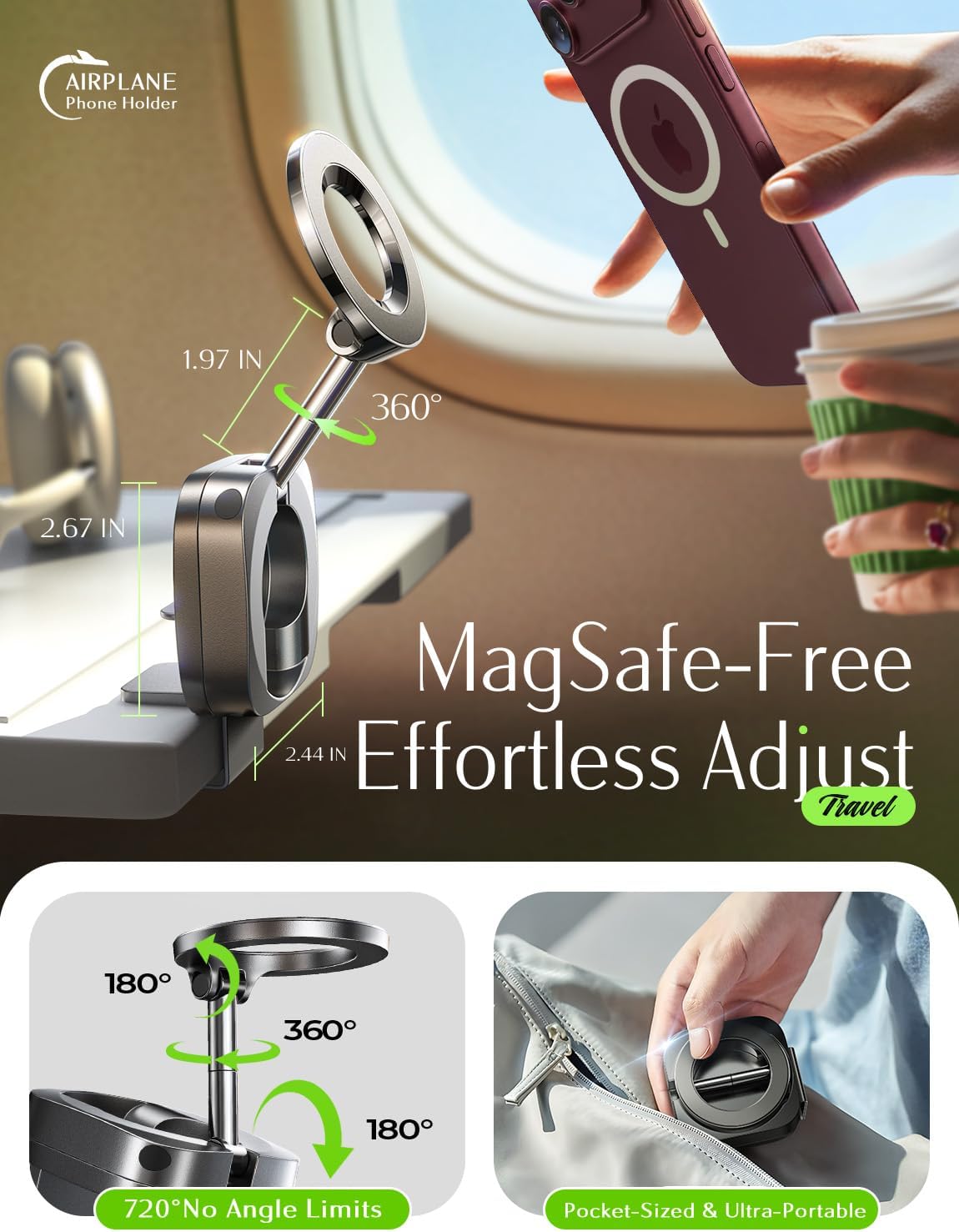 Detalle 2 de LISEN Airplane Phone Holder MagSafe Stand