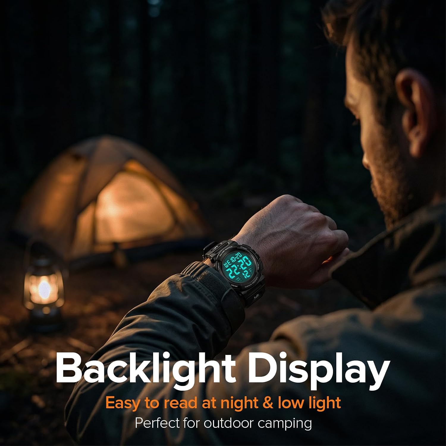Detalle 2 de CIVO Mens Digital Sports Watch with Military-Style Big Numbers, 50m Waterproof & LED Backlight