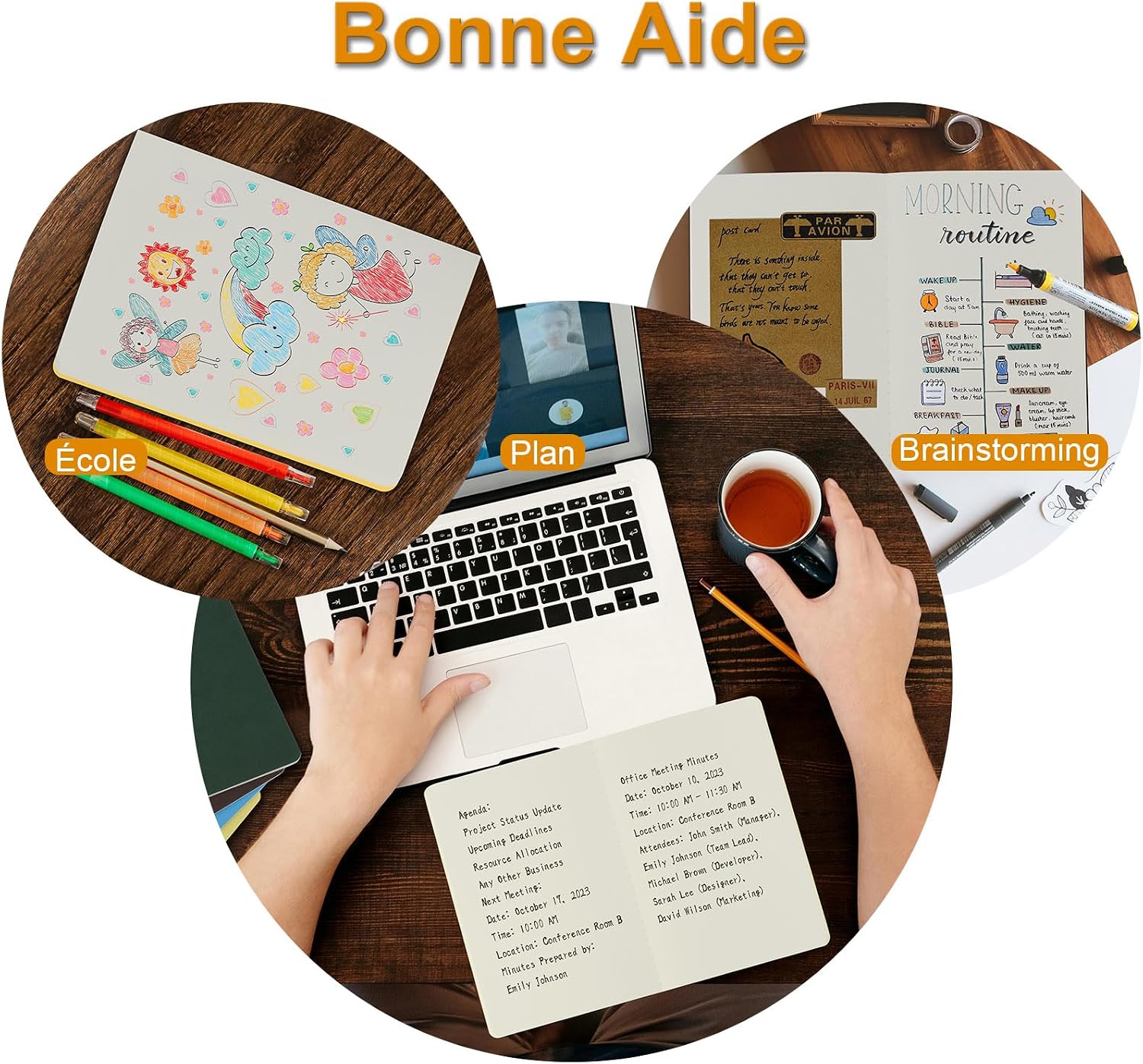 Thumbnail 6 de ZCZN A5 Cahiers Vierges Couverture Colorée — 24 Blocs, 60 pages par bloc, 12 couleurs