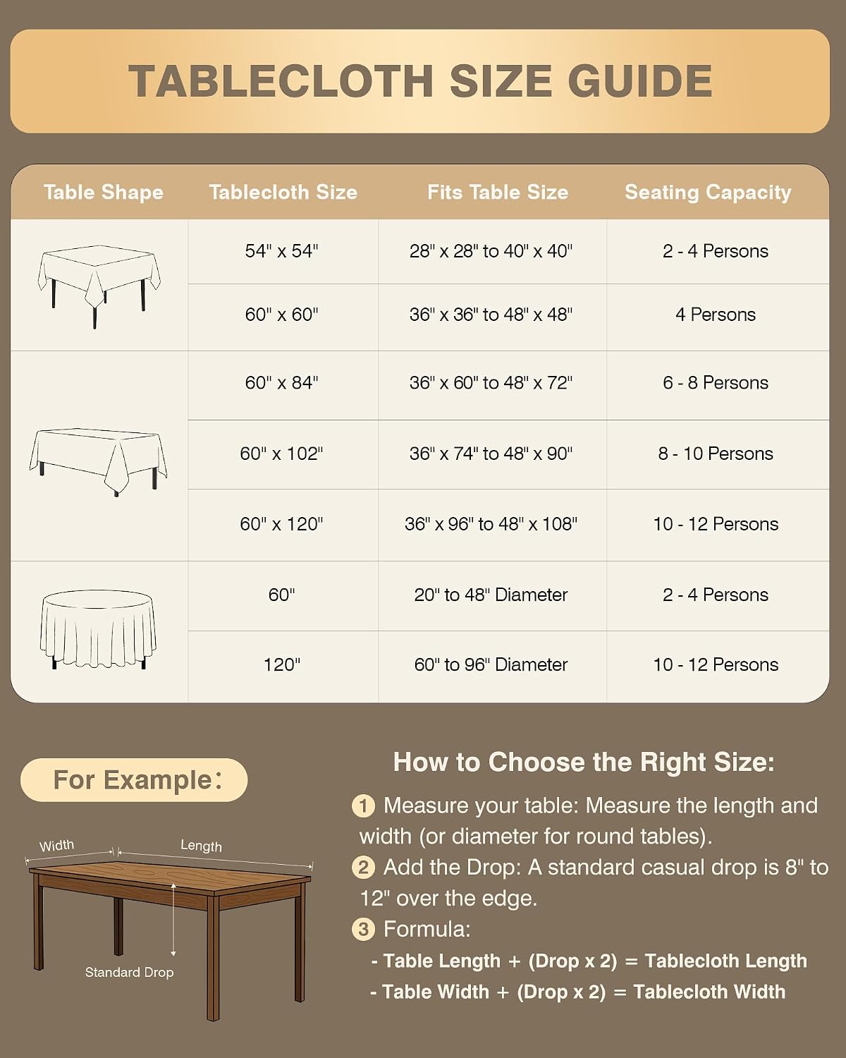 Detalle de HOMEPEAK Tablecloth 60 x 102 Inches