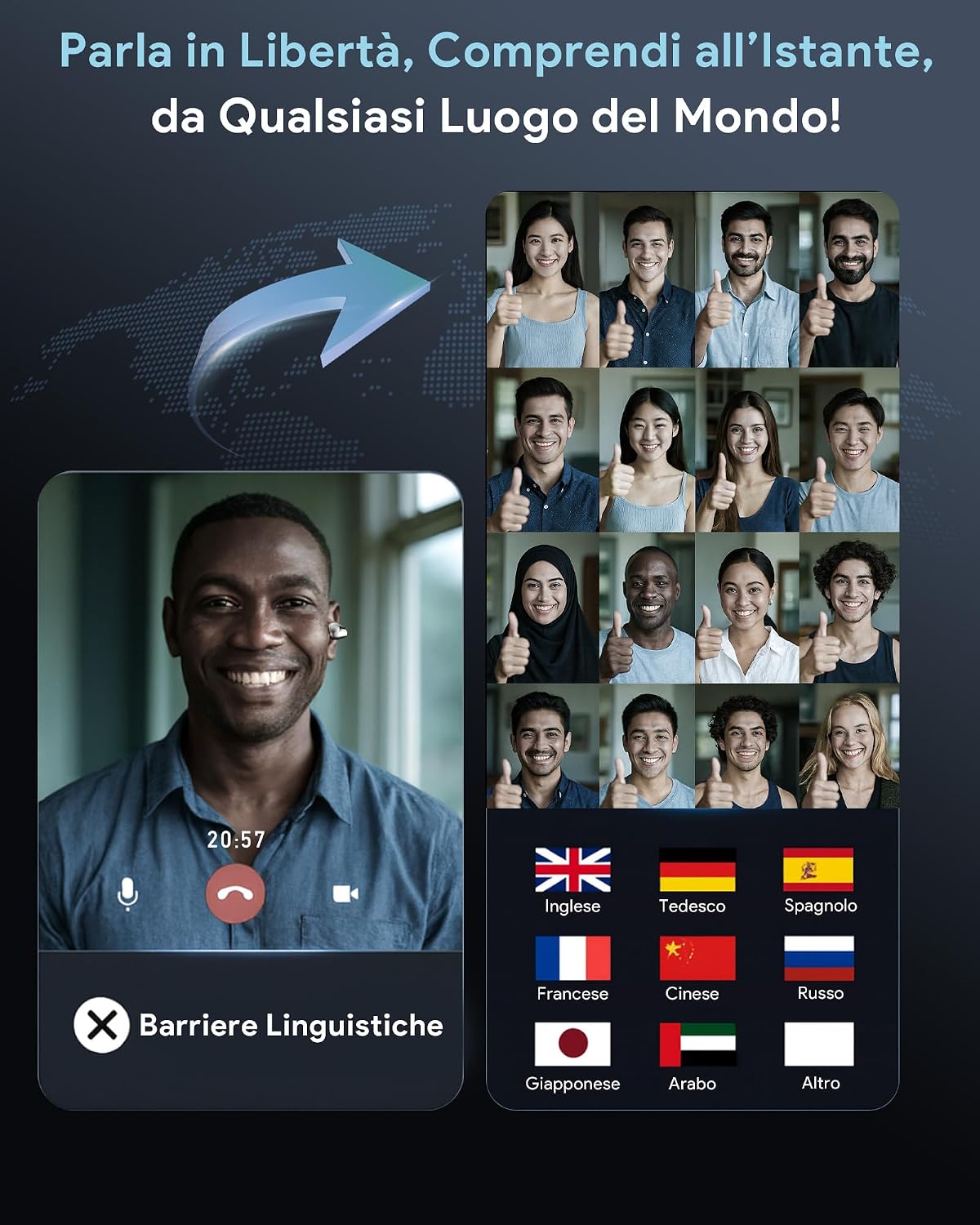 Detalle de Boytond Traduttore Vocale Istantaneo Multilingue: Auricolari per Traduzione in Tempo Reale in 164 Lingue