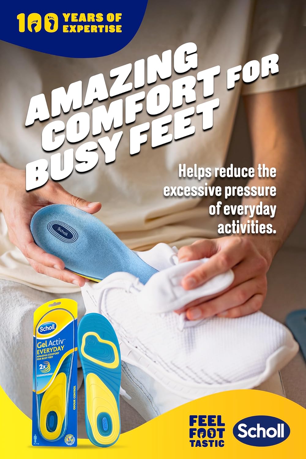 Thumbnail 1 de Scholl GelActiv Everyday Men’s Insoles – All‑Day Comfort, Trim to Fit UK 7–12