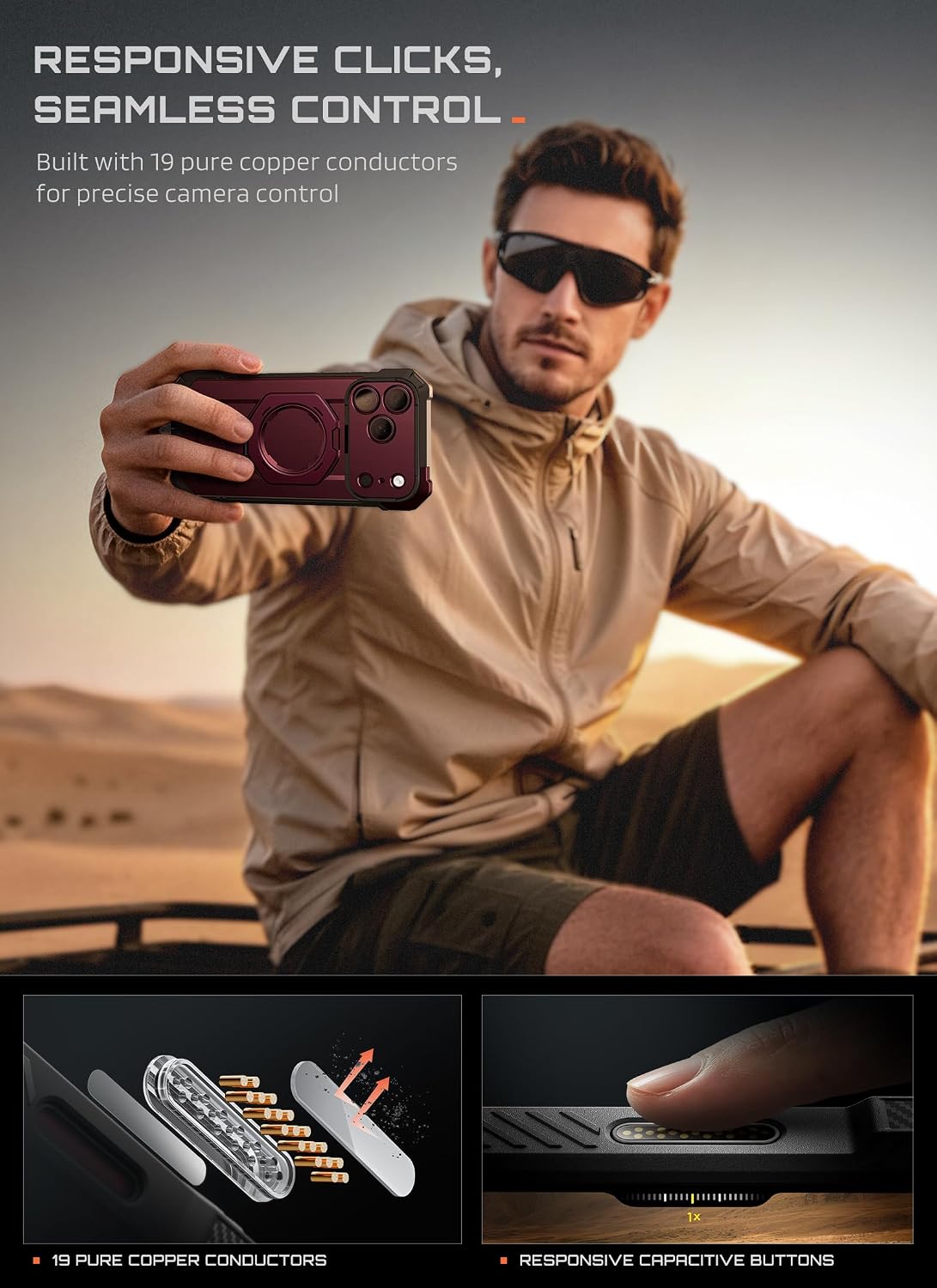 Thumbnail 4 de SUPCASE SUP-iPhone2025Pro-UBGrip Case for iPhone 18 Pro / 17 Pro, Burgundy