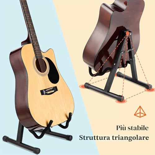 Detalle 2 de CAHAYA Supporto Chitarra da Terra a Forma di A Pieghevole Universale