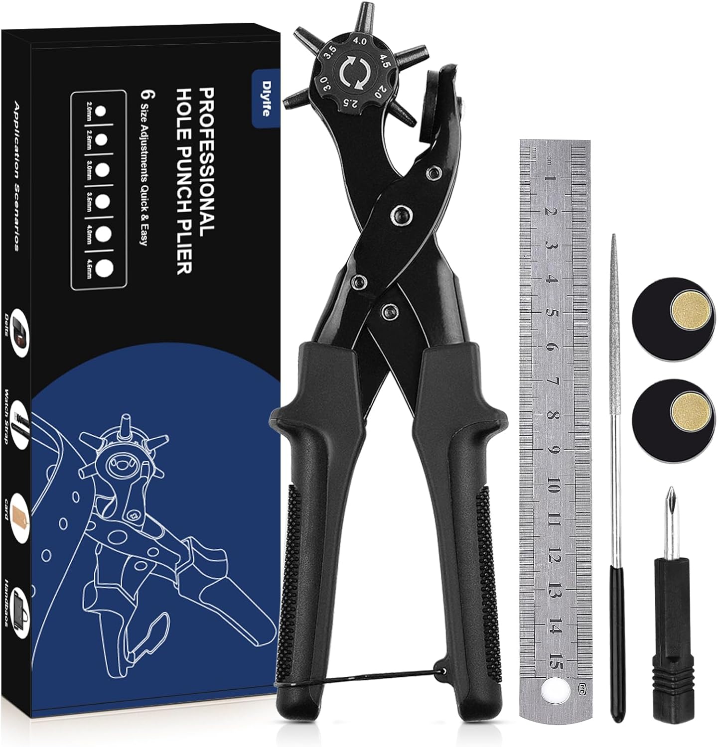 Detalle de Leather hole punch plier set