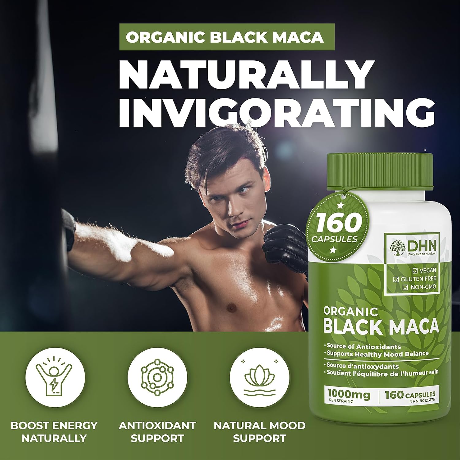 Thumbnail 6 de DH Nutrition Organic Black Maca Capsules, 160 Count, Made in Canada
