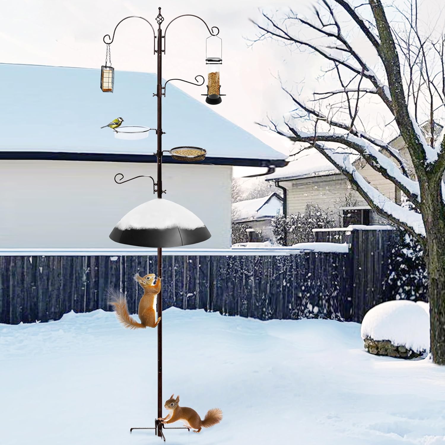 Thumbnail 5 de Heavy Duty Bird Feeding Station Kit, 230cm Antique Bronze - Squirrel Baffle, Rat Proof, Multi-Feeder System