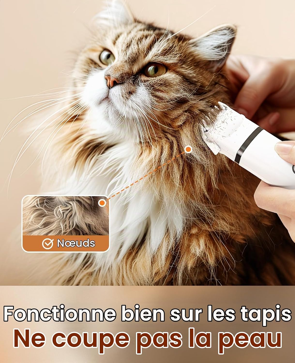 Detalle de oneisall Dingleberry 3-in-1-tondeuse voor katten en honden met 2 snelheden