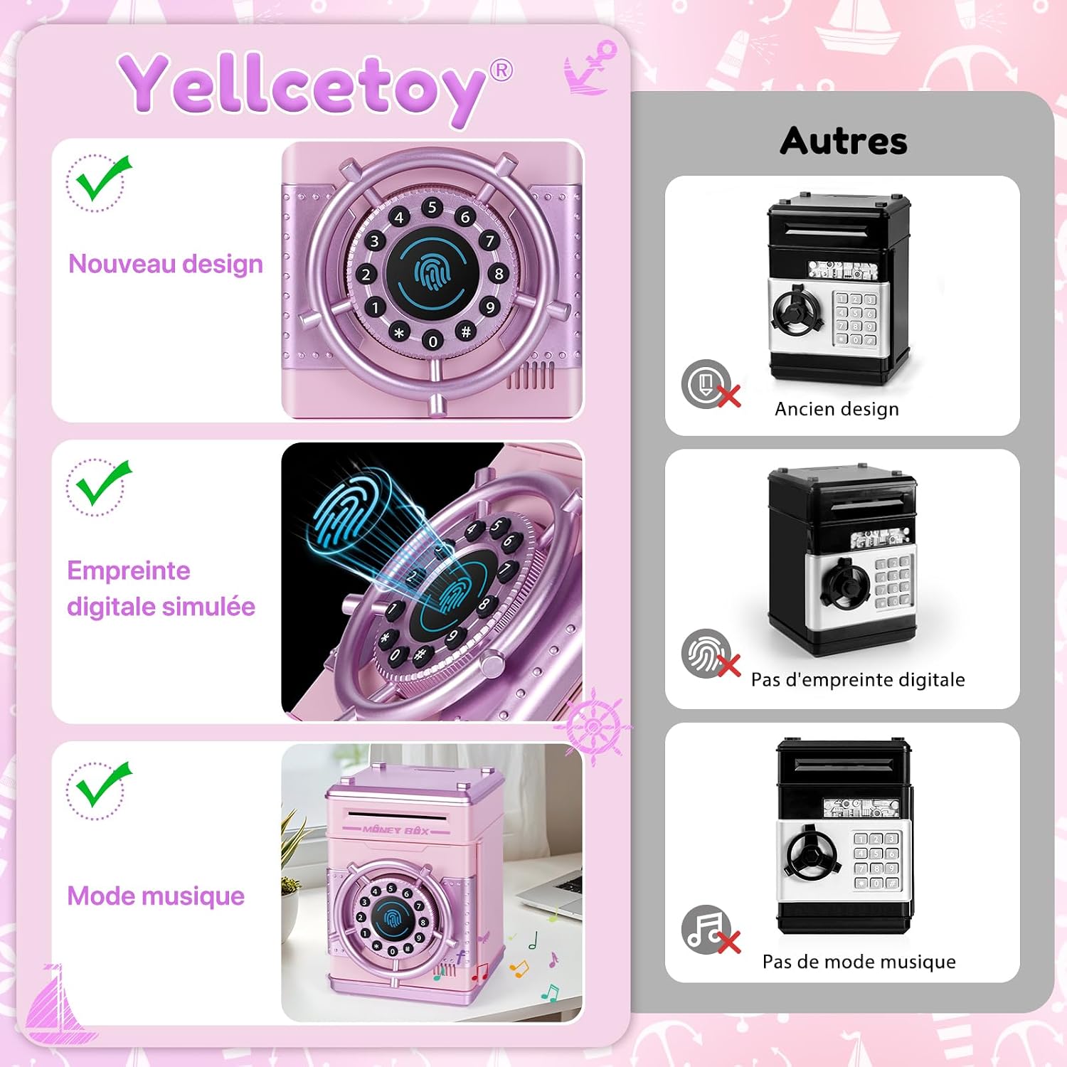 Detalle 2 de Yellcetoy Tirelire électronique 4 chiffres