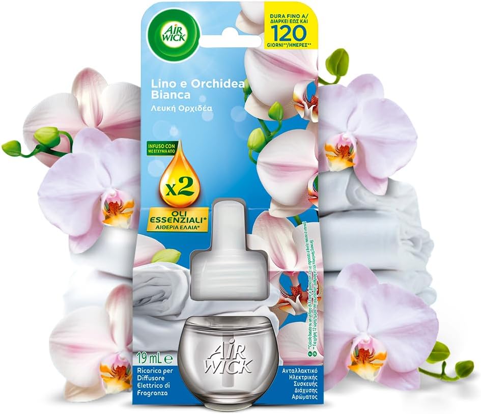 Detalle 2 de Air Wick Profumatore per Ambienti Lino e Orchidea Bianca – Ricariche 6×19 ml