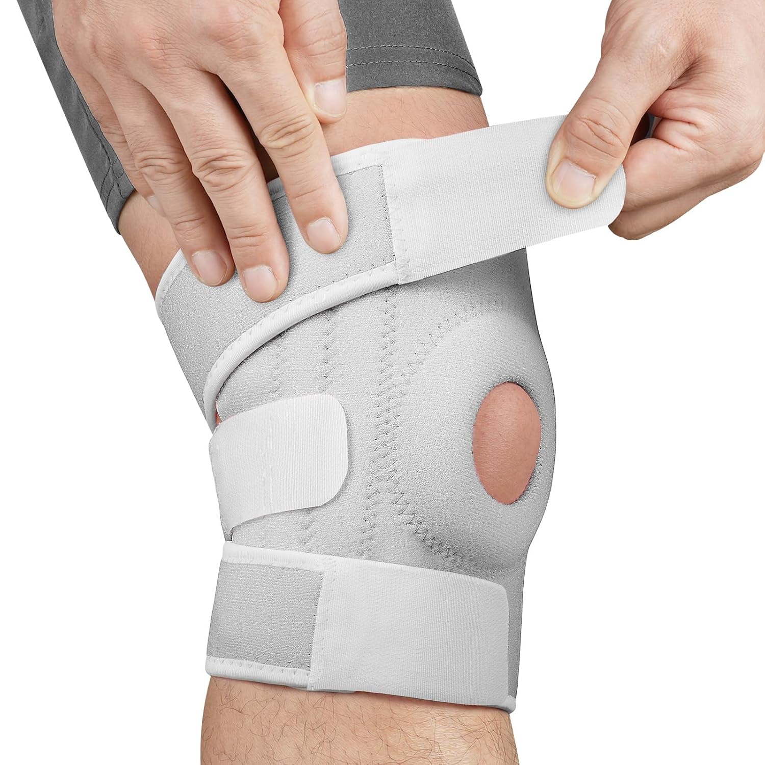 Detalle de ACWOO Genouillère de sport avec stabilisateurs latéraux et coussinets en caoutchouc rotulien