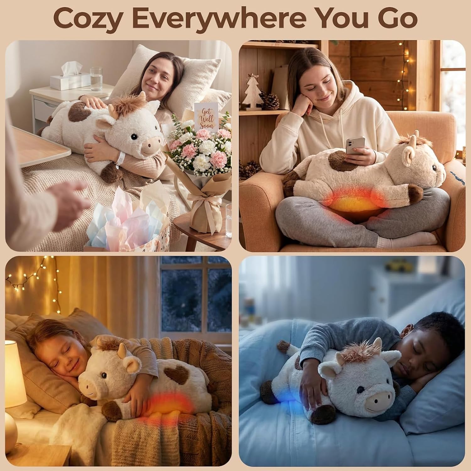 Thumbnail 4 de Mewaii 23-Inch Weighted Cow Plush