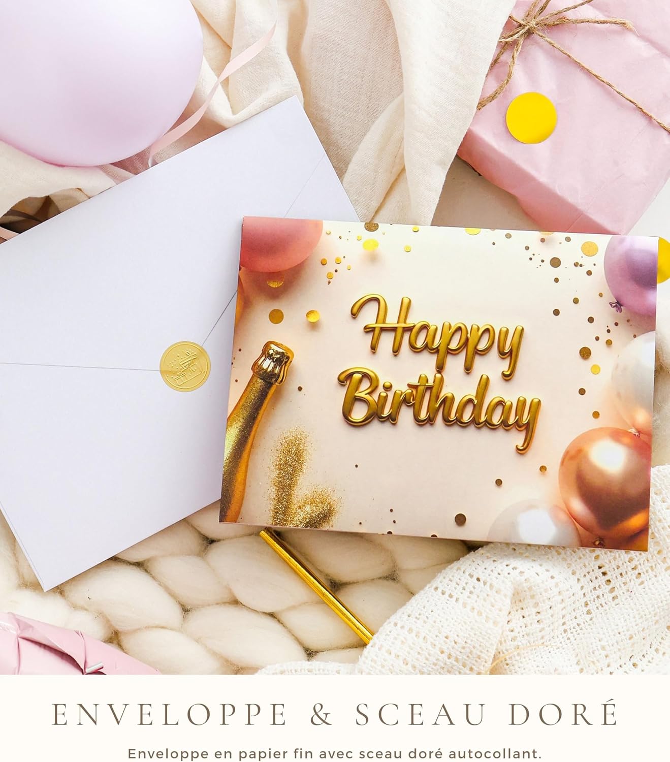 Detalle de Joli Coon Carte anniversaire 90 ans – Carte pop-up 3D avec musique et lumière