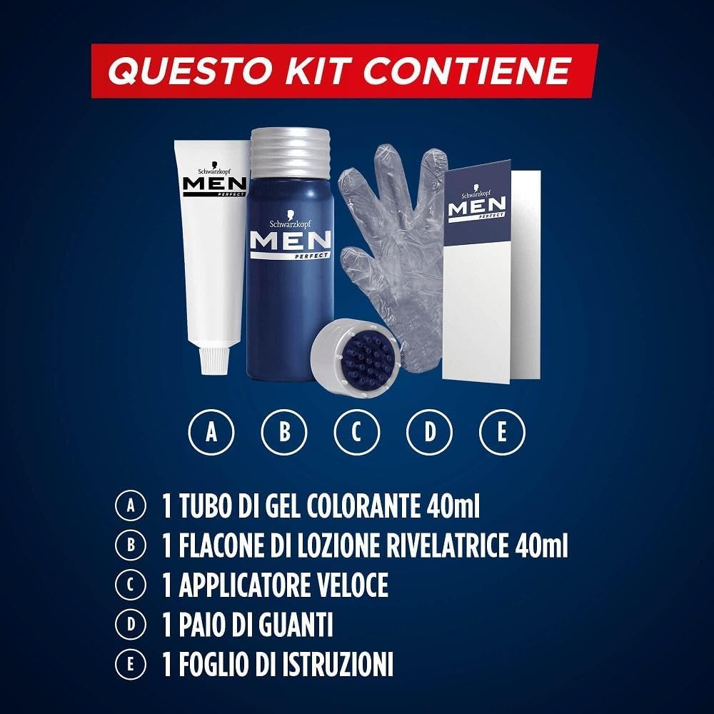 Detalle 2 de Schwarzkopf Men Perfect Tinta Colorante in Gel – Castano Scuro Naturale 70