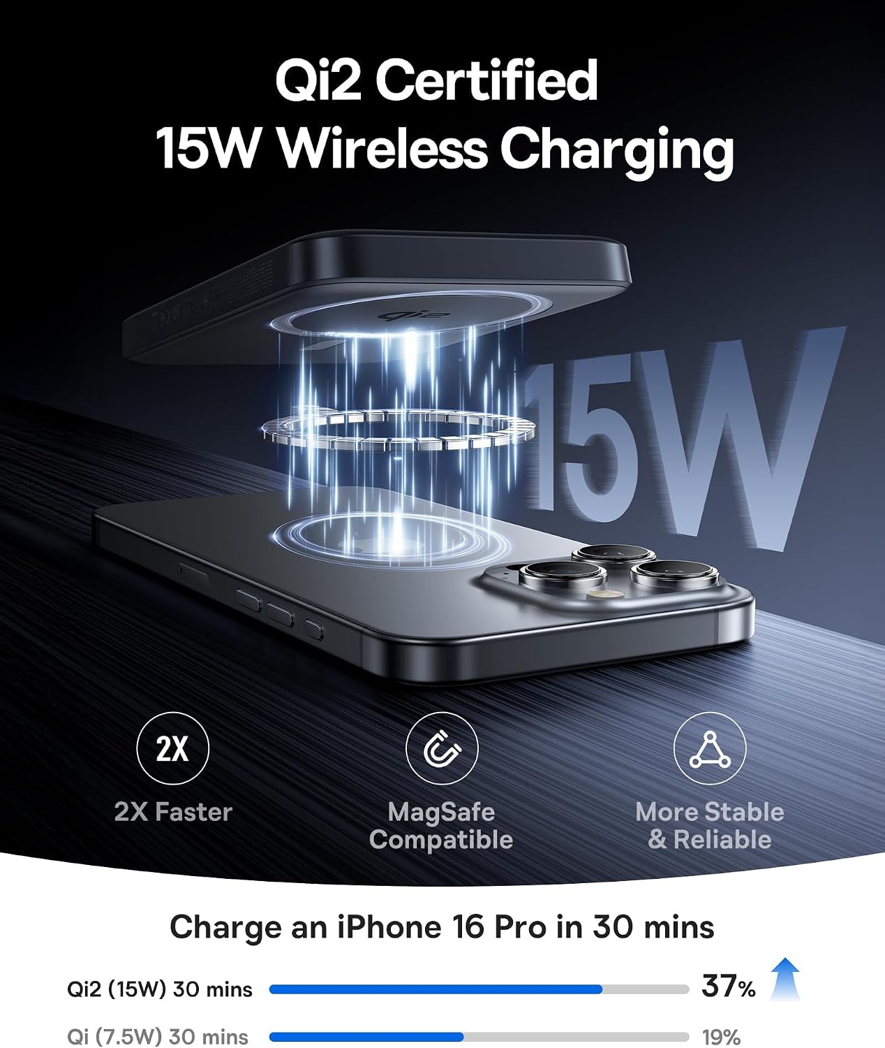 Detalle 2 de Baseus E00285 Qi2 MagSafe Power Bank, 10,000mAh, 15W Wireless and 22.5W USB-C