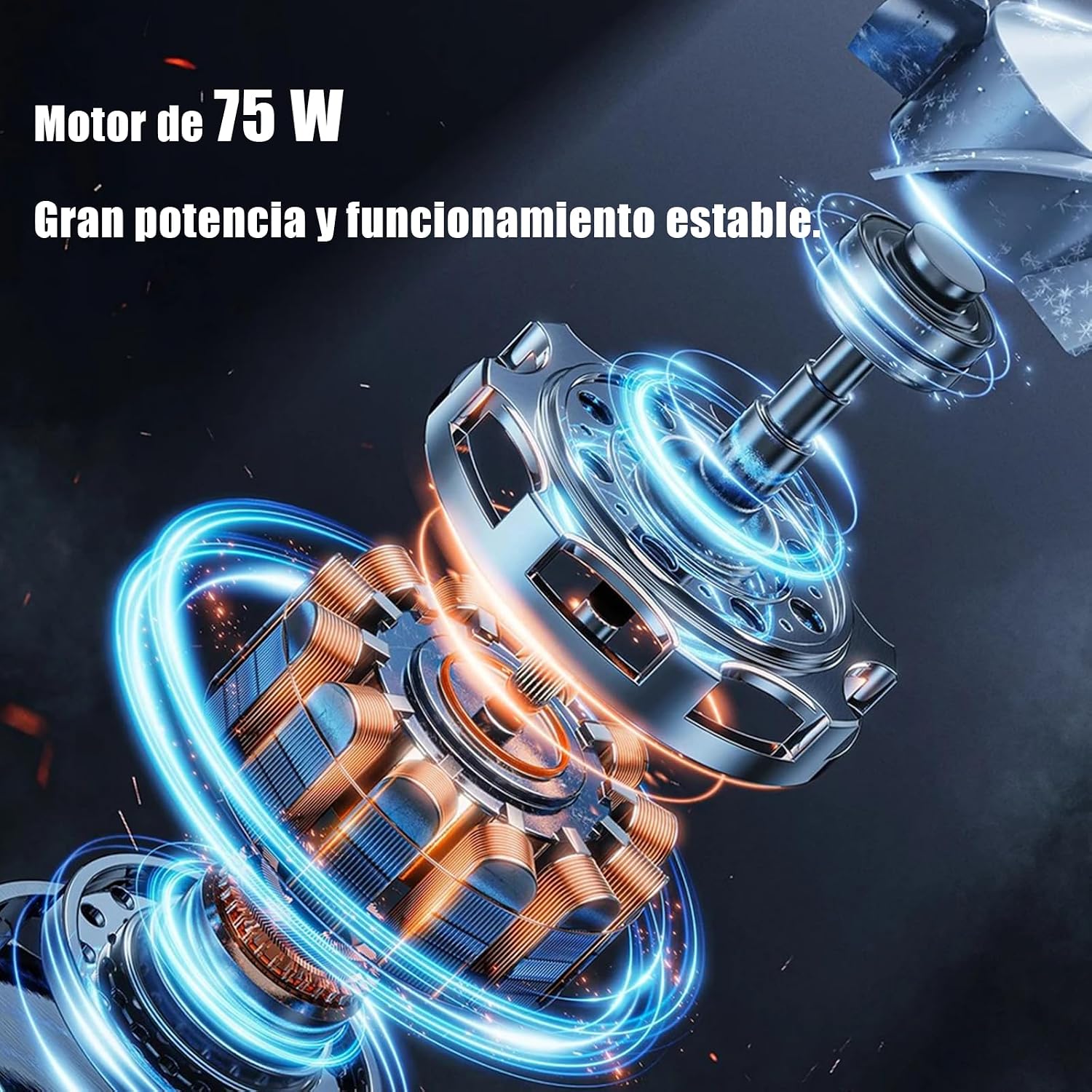 Detalle de Lirixia Ventilador de Pie Potente 75W, 18" con Altura Regulable y Oscilación 120°