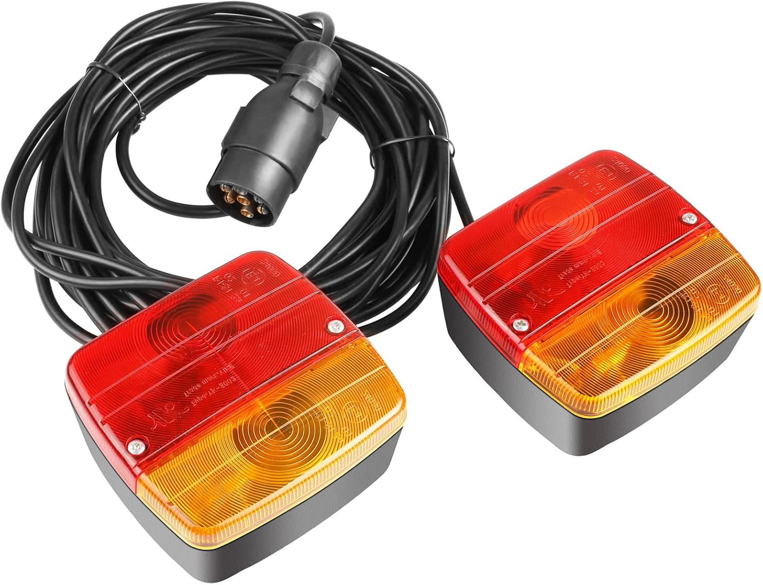 Detalle de MAMIZO Magnetic 12V Trailer Light Pair (7-pin, waterproof, 7m cable) for RV, caravan, van and lorry