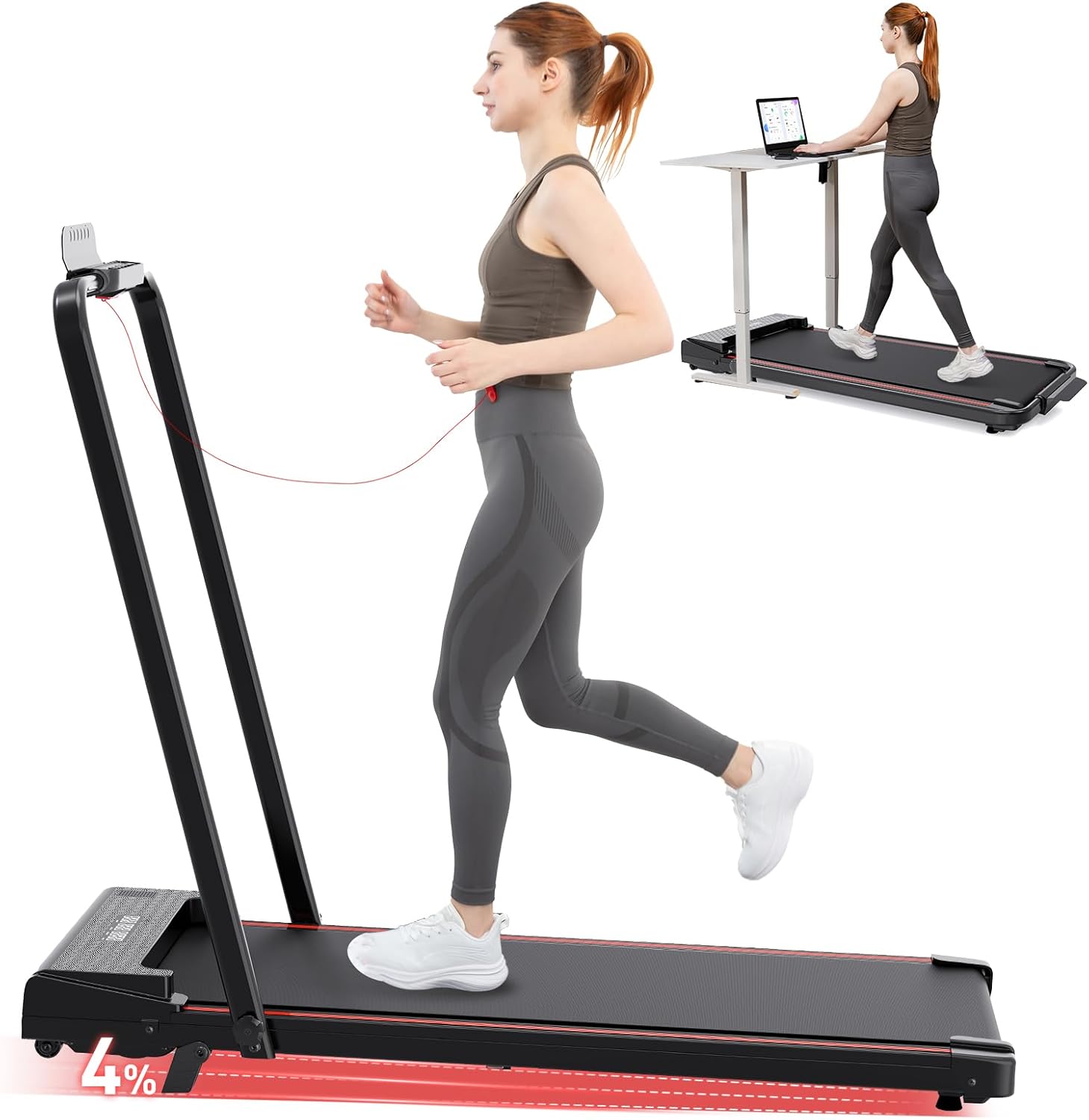 CITYSPORTS Treadmill 2-in-1 Folding with Incline