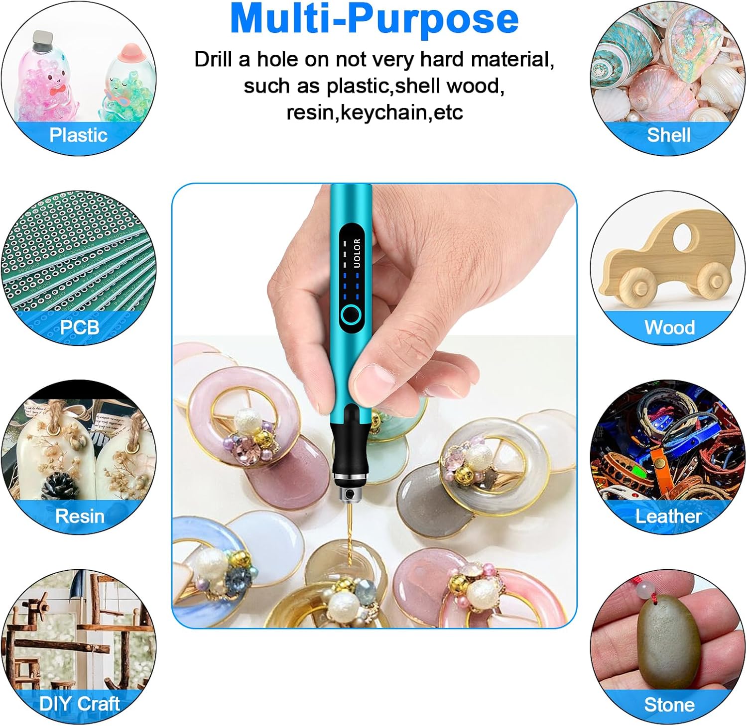 Thumbnail 1 de Uolor 3-Speed Cordless Mini Drill Pen 30 min