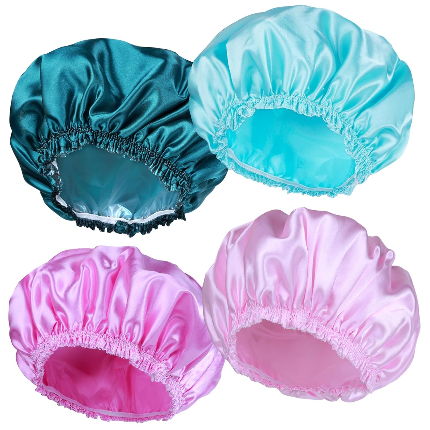 Detalle de Shower Caps for Women 4-Pack reusable bath caps