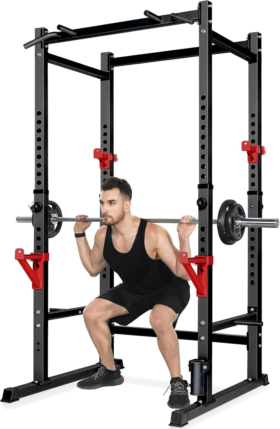Detalle de Bongkim Adjustable Power Rack Cage with Pull-Up Bar, 299 kg Capacity