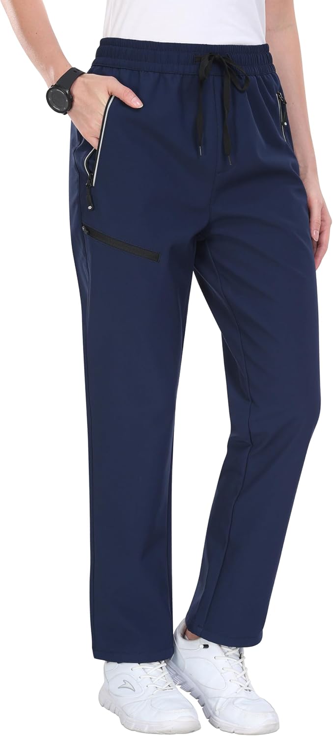 Detalle de MoFiz Women's Fleece-Lined Waterproof Snow Pants with Drawstring Waist