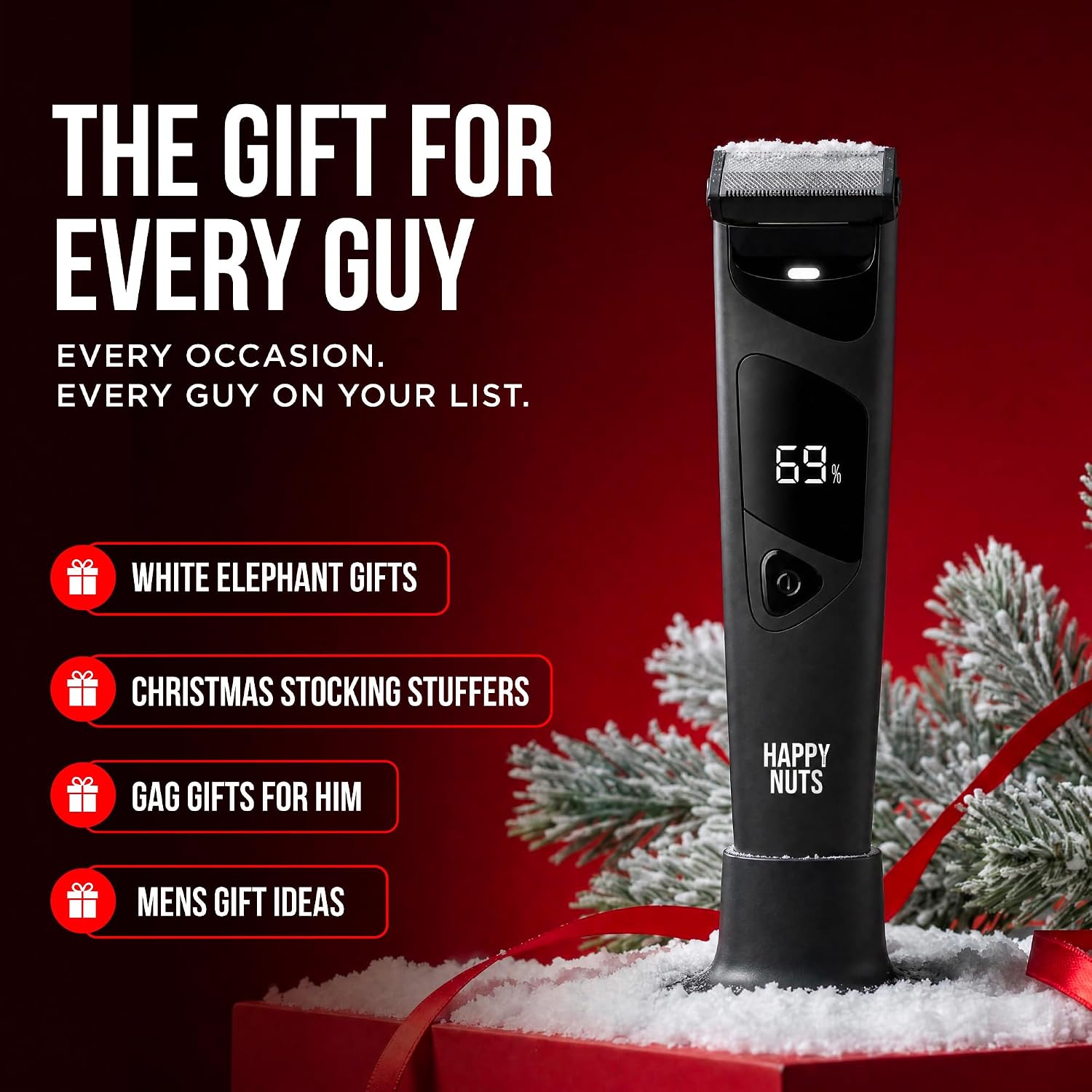 Detalle de HAPPY NUTS The Ballber Pro Electric Groin & Body Hair Trimmer Kit (Waterproof) with Wireless Charging Base
