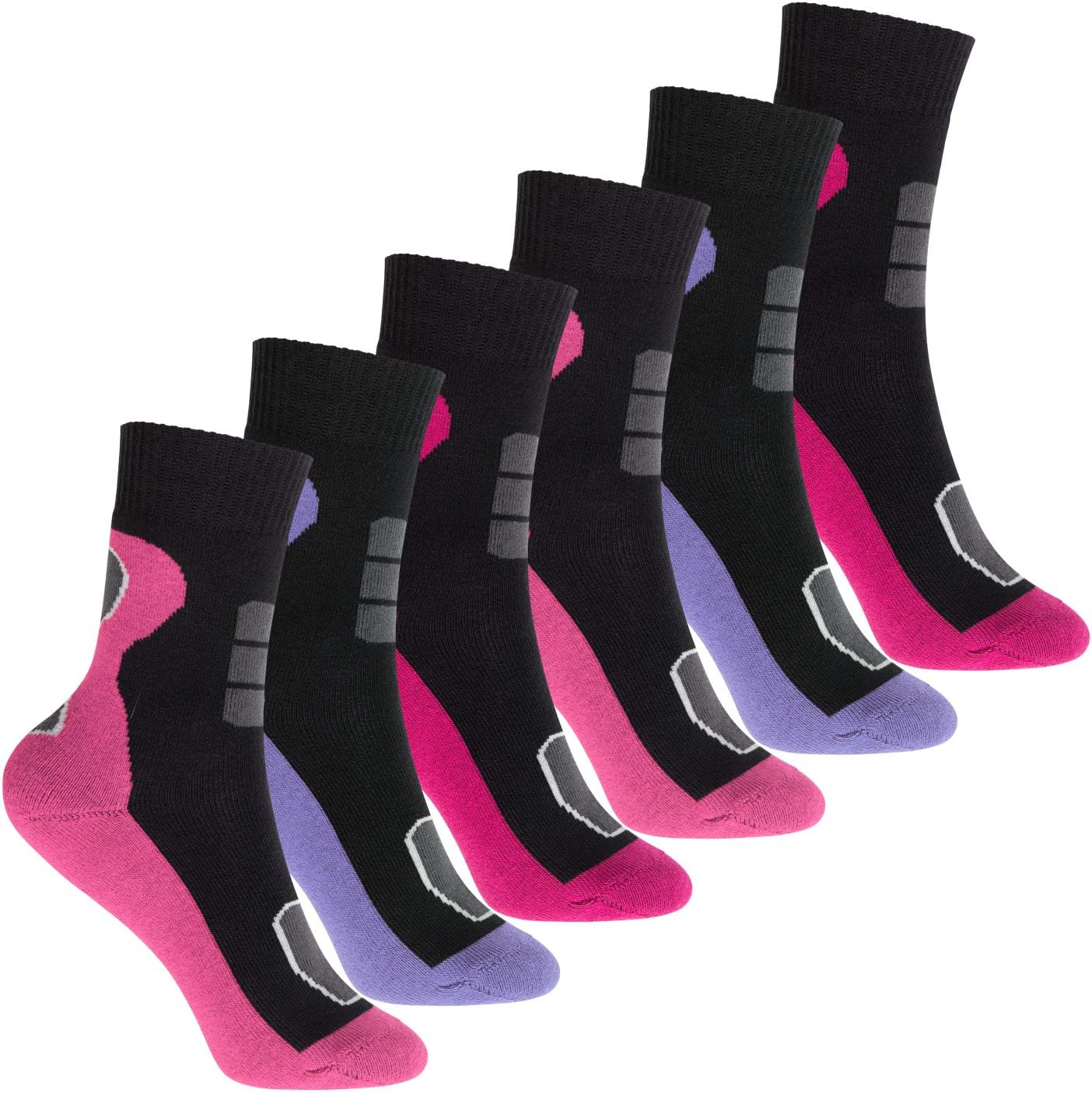 Detalle de Footstar Children's Thermal Socks, 6 Pairs, Full-Terry Winter Socks