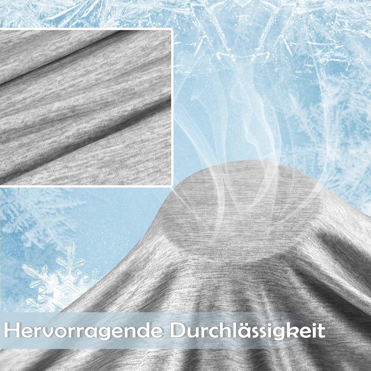 Detalle de Fuqiduo Kühlende Decke 150 × 200 cm – Selbstkühlende 2-in-1 Decke mit Arc-Chill Q-Max>0,43, Grau