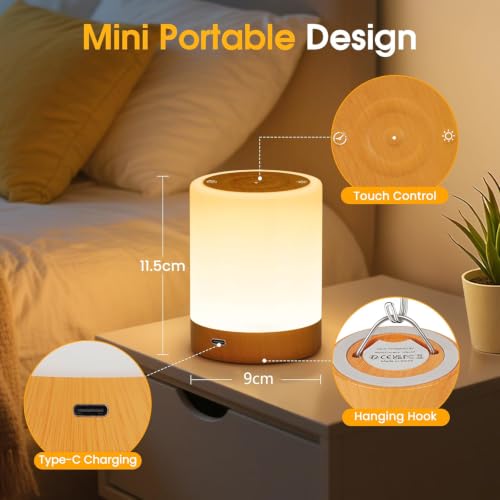 Detalle de NIWOHOM Lampe de Chevet tactile 256 couleurs RVB – 5 modes lumineux et mémoire