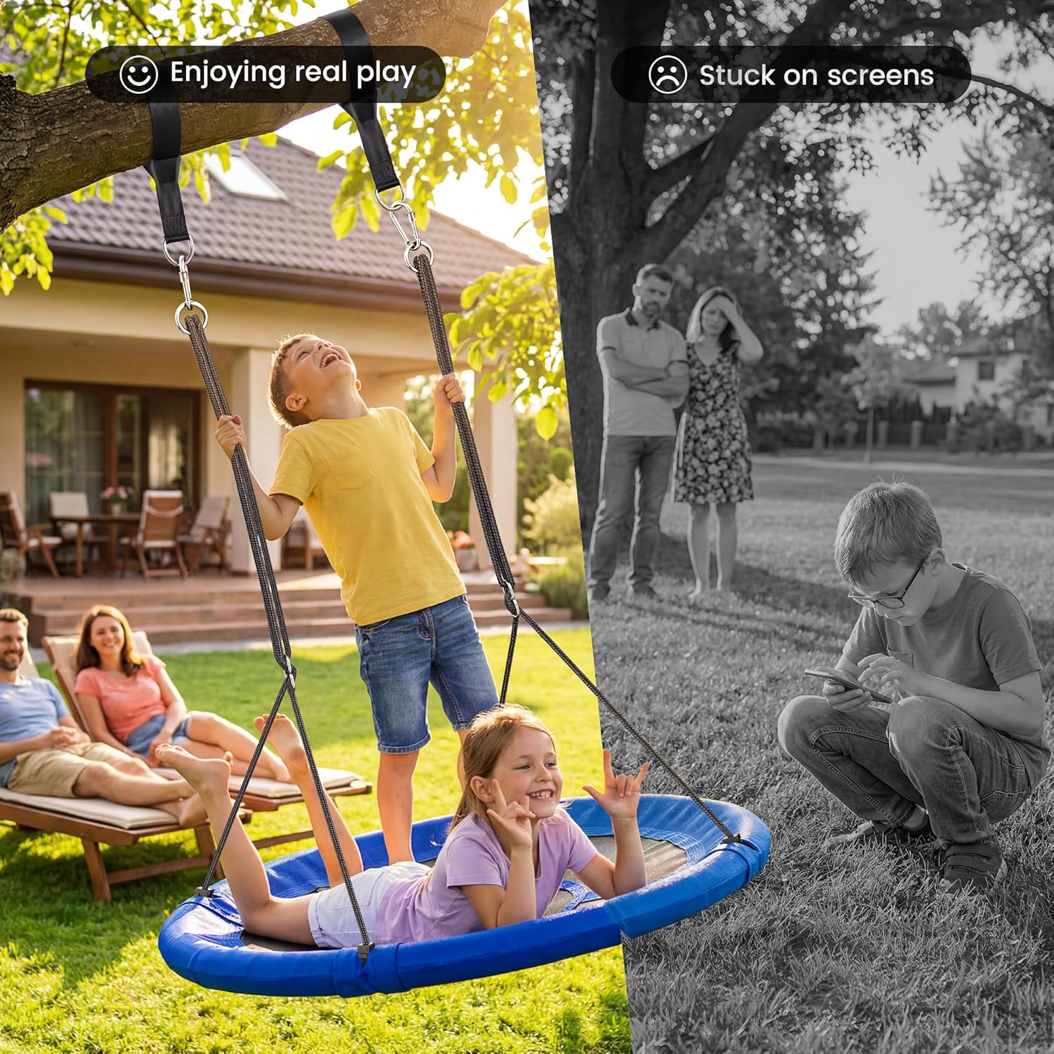 Thumbnail 2 de Everyfun 43" Saucer Tree Swing 700 lbs capacity 🛝