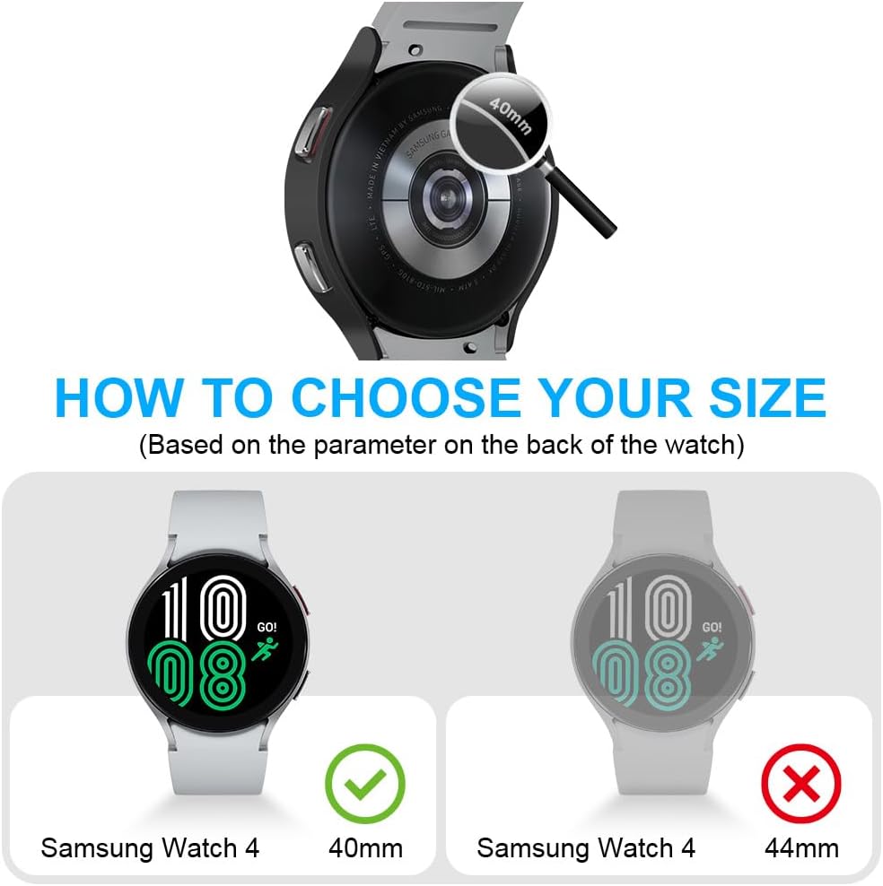 Detalle 2 de OFFCUP 40mm Screen Protector Case for Samsung Galaxy Watch 4 (2-Pack) – Black
