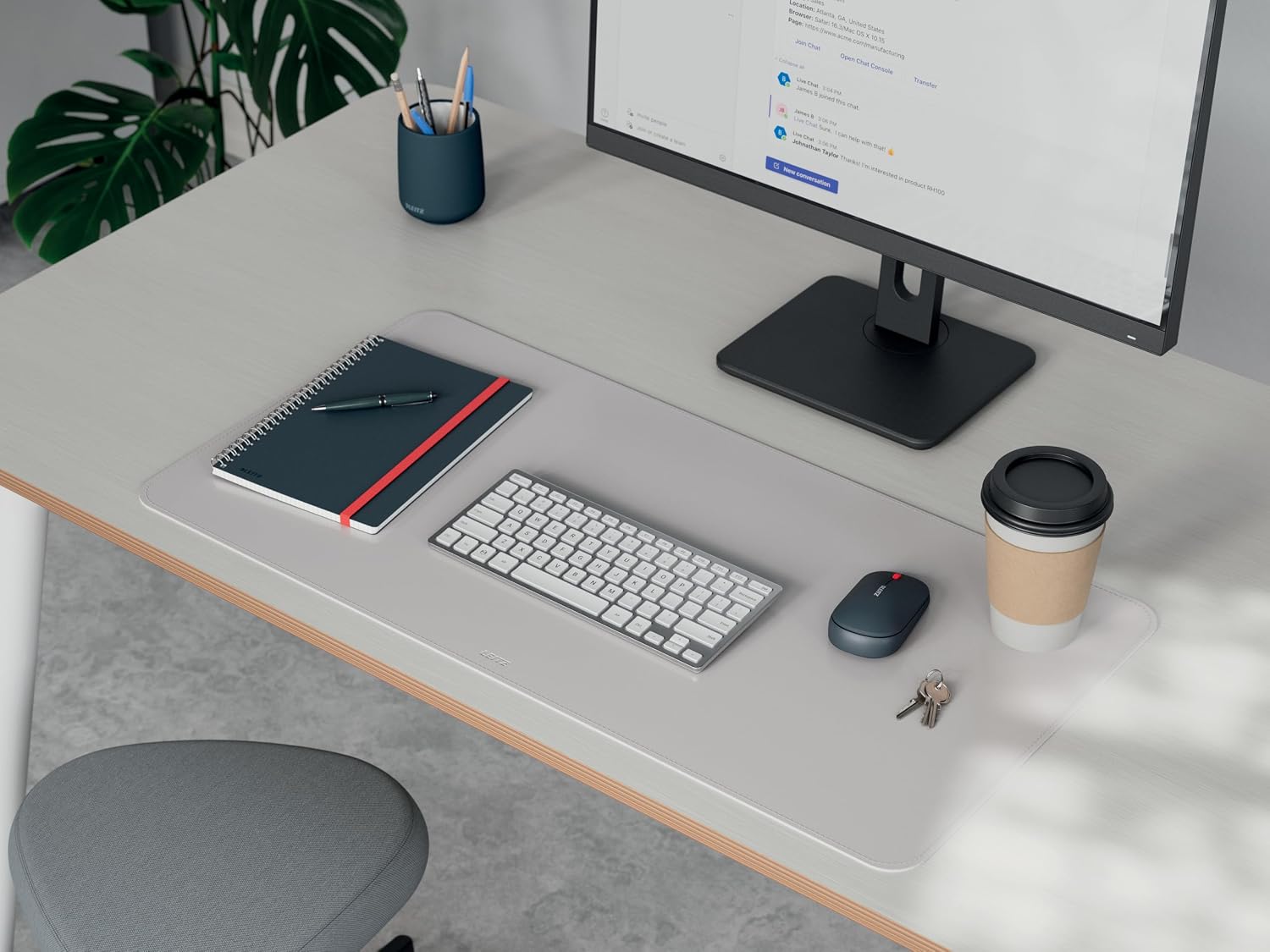 Thumbnail 6 de Tapis de bureau grand format Leitz 80x40 cm — Sous-main imperméable, antidérapant et durable