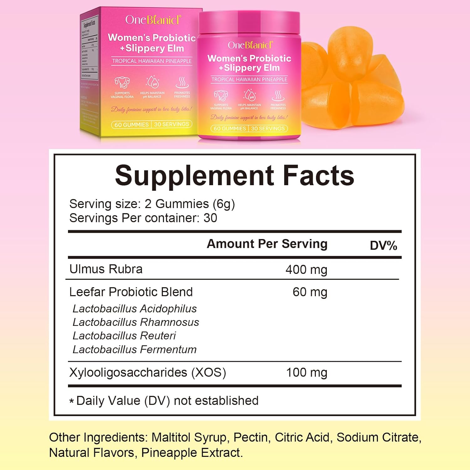 Thumbnail 2 de Probiotiques Gummies Flore Intime & Intestinale 2 Pack – 120 Gélules Saveur Ananas (Vegan, Sans Gluten)