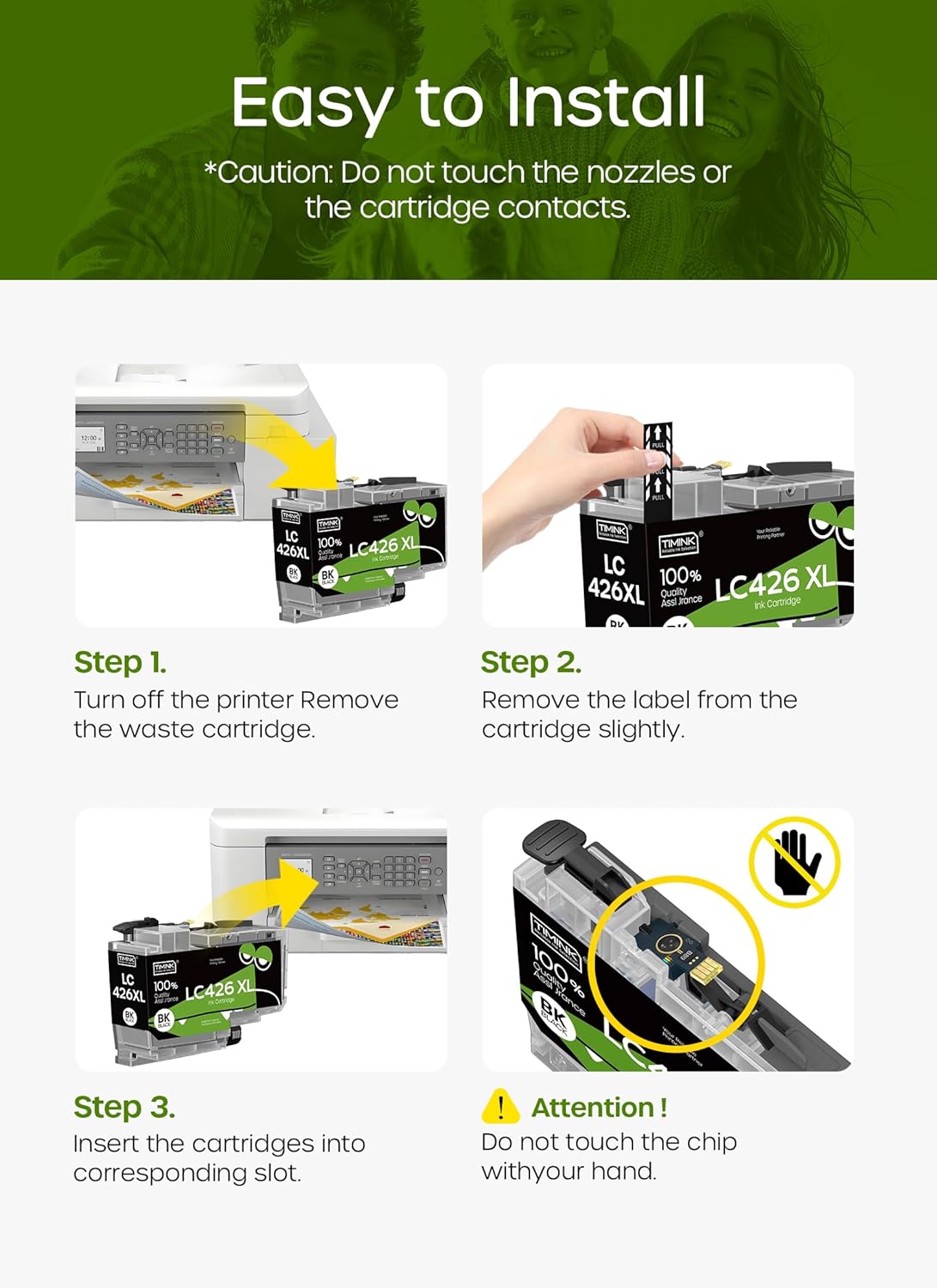Thumbnail 3 de Timink LC426XL LC426 Ink Cartridges Replacement for Brother LC-426 (4 Pack) – XL, with Chip