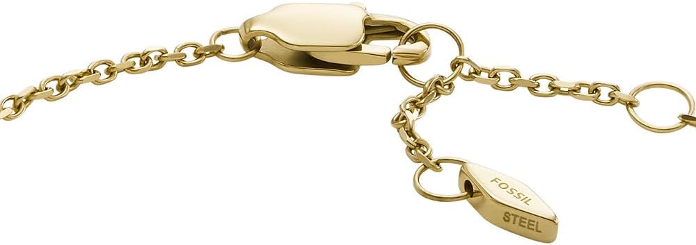 Detalle de Fossil Damen Edelstahl Kettenarmband mit Karabinerverschluss – goldfarben, poliert