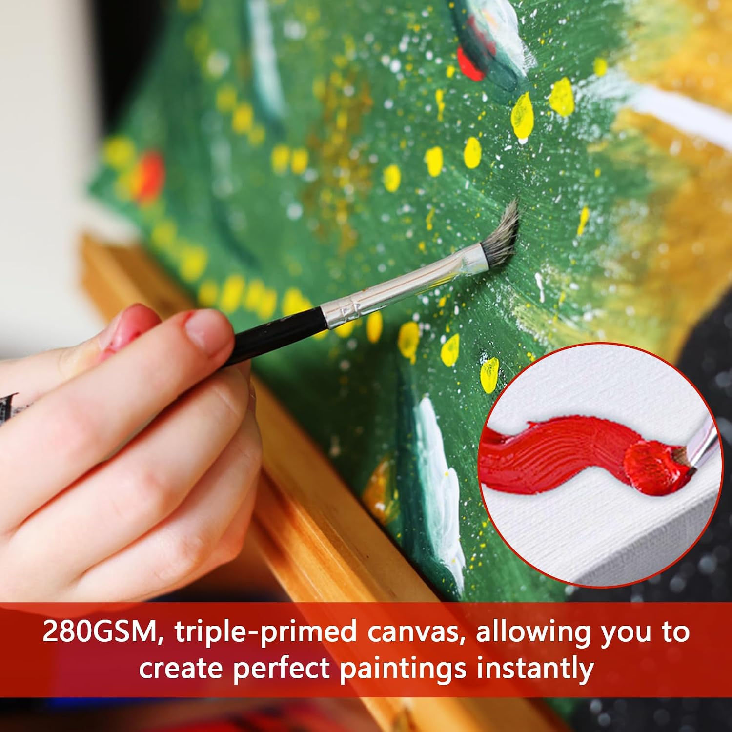 Thumbnail 3 de Ordfingo Stretched Canvas for Painting 30x40CM & 40x60CM – 6 Pack, Triple Primed, 280GSM, Acid Free