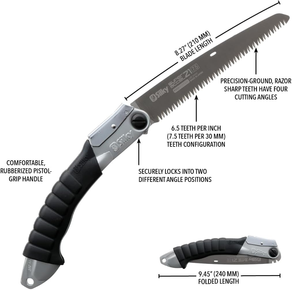 Detalle de Silky 119-21 Super Accel – składana piła 210 mm do świeżego drewna