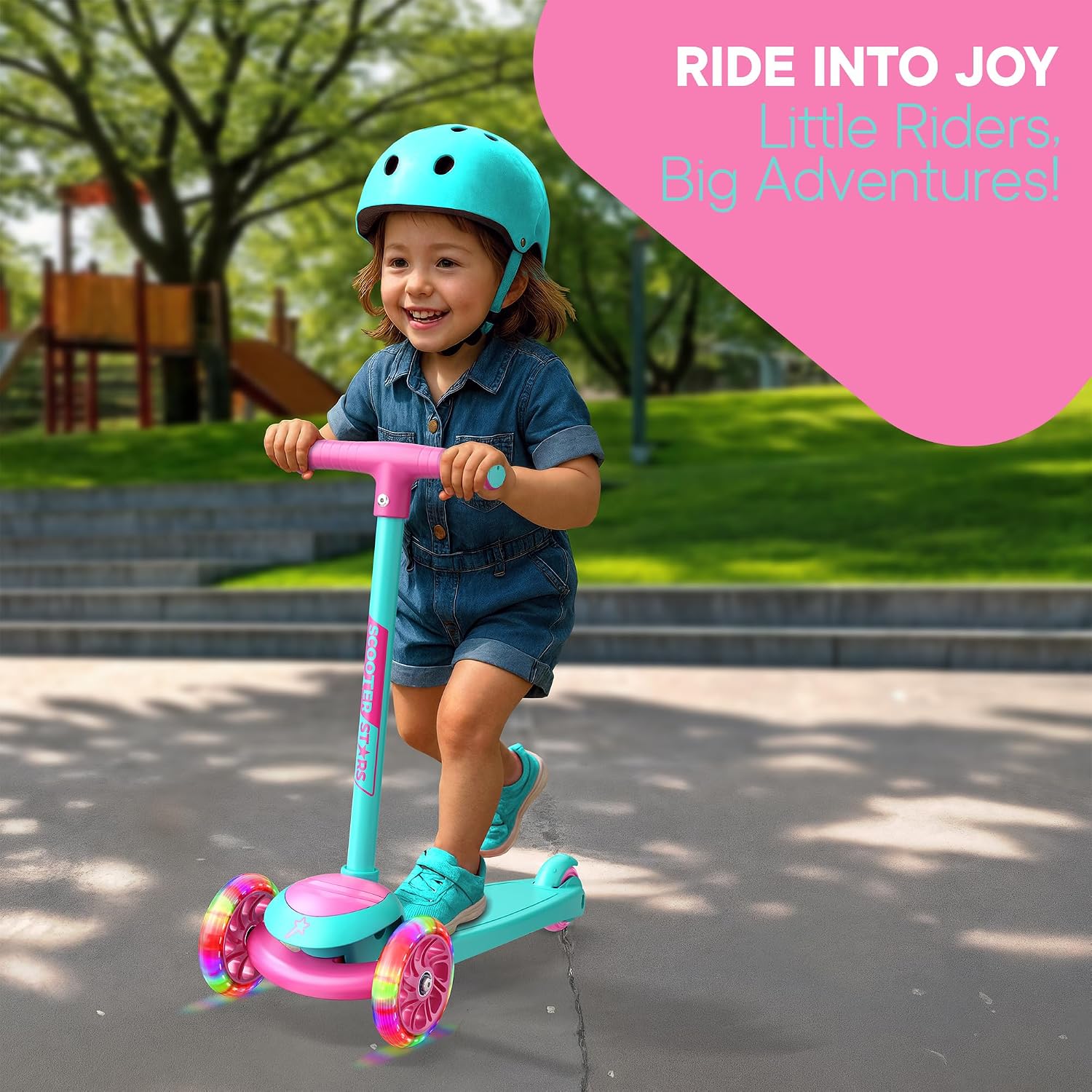 Detalle 2 de 3 Wheel Scooter for Kids LED Light-Up Wheels 🛴