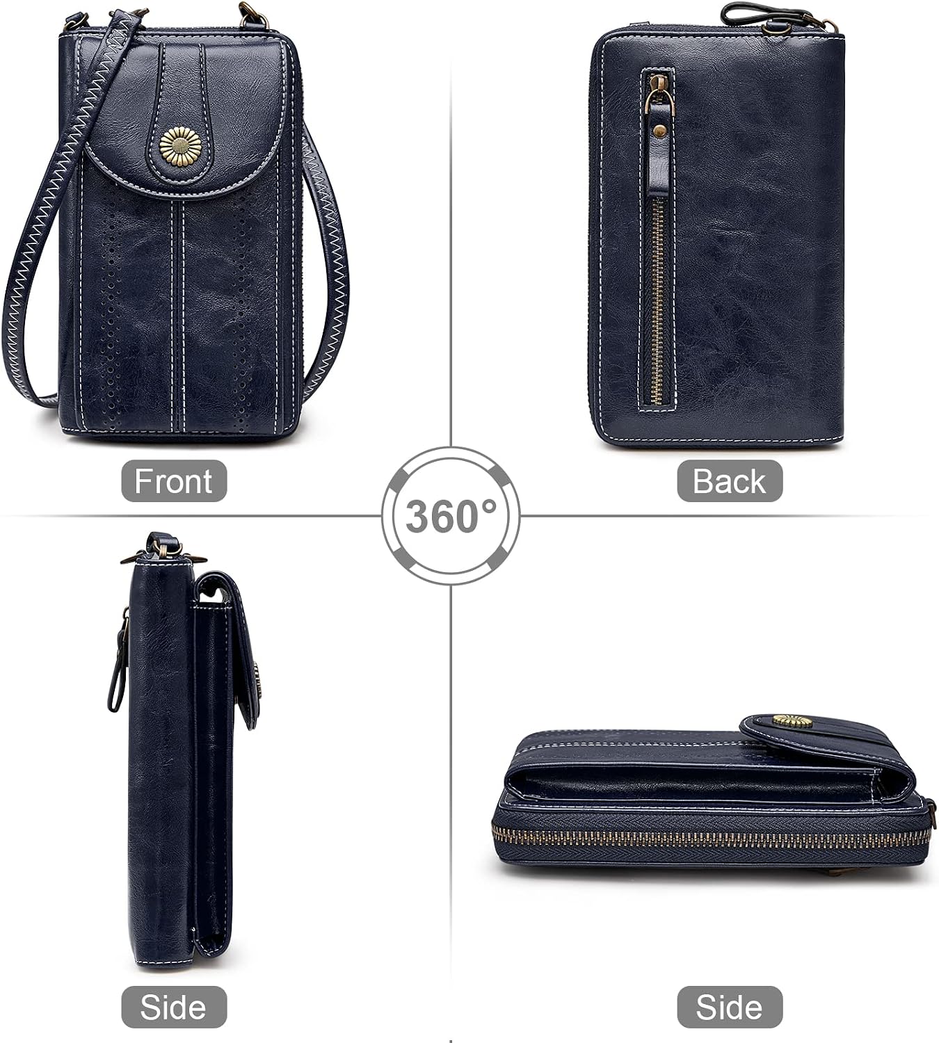 Detalle de S-ZONE RFID Blocking 6.7 Inch Phone Purse – small crossbody wallet bag with card slots