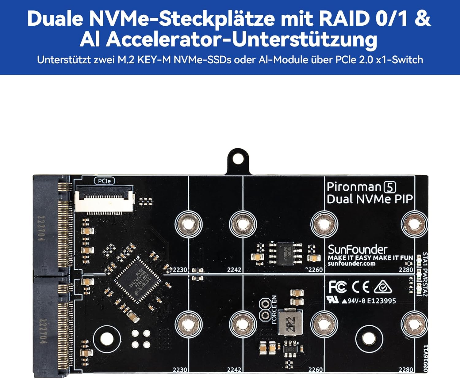 Thumbnail 4 de Pironman 5-MAX Gehäuse für Raspberry Pi 5 mit Dual-NVMe, NAS RAID 0/1, Hailo-8L AI & OLED
