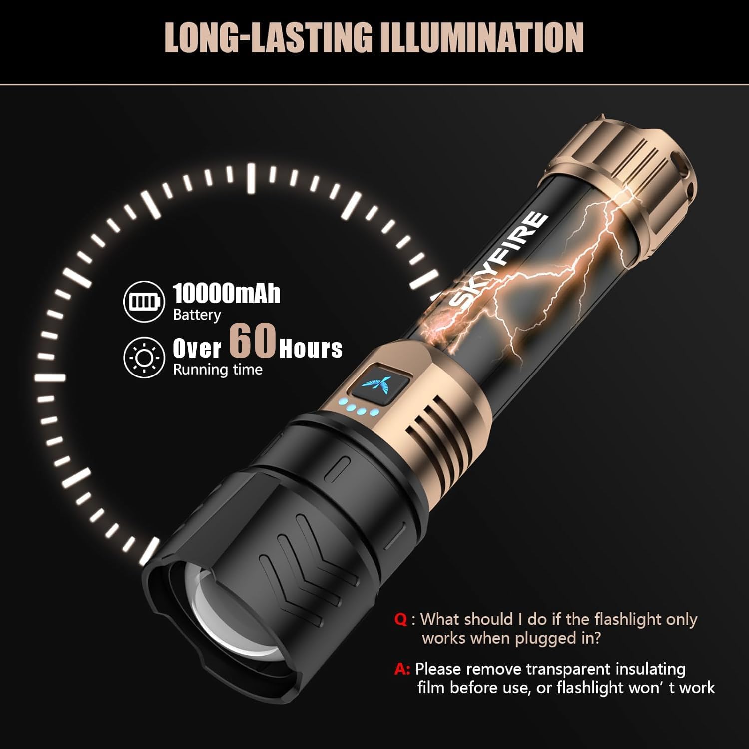 Thumbnail 2 de SKYFIRE Rechargeable Flashlight 10000mAh 🔦