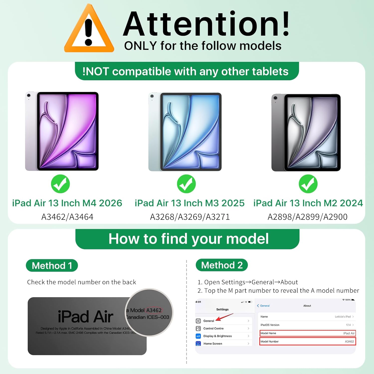 Detalle de MoKo iPad Air 13-Inch Case (M4/M3/M2) with Built-in Screen Protector – Agave Green