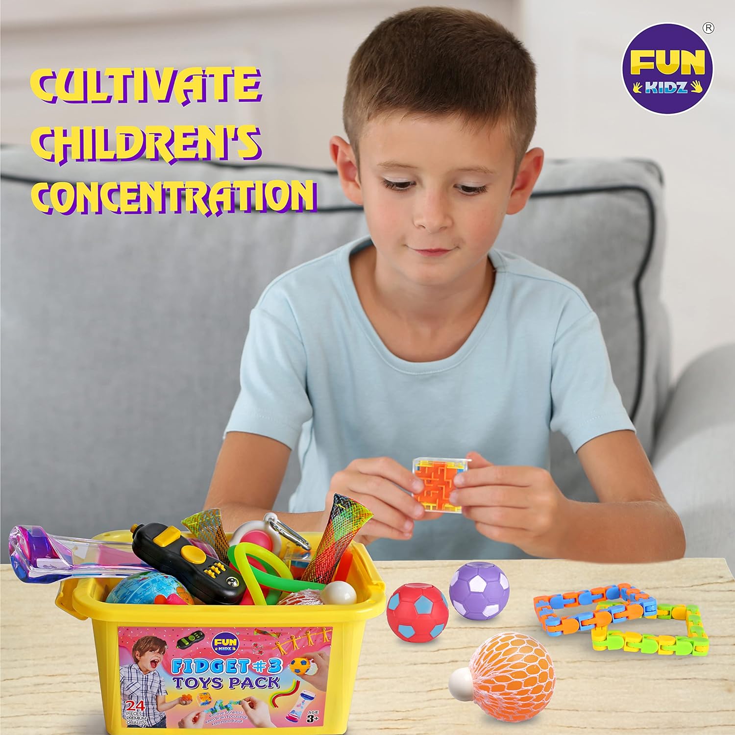 Detalle 2 de Gift Fidget Box Toys Pack for Kids 3-12 by FunKidz