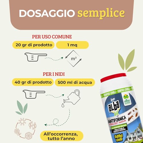 Detalle de Albakill Esca Anti Formiche: 500 g di polvere zeppo di efficacia per casa e giardino