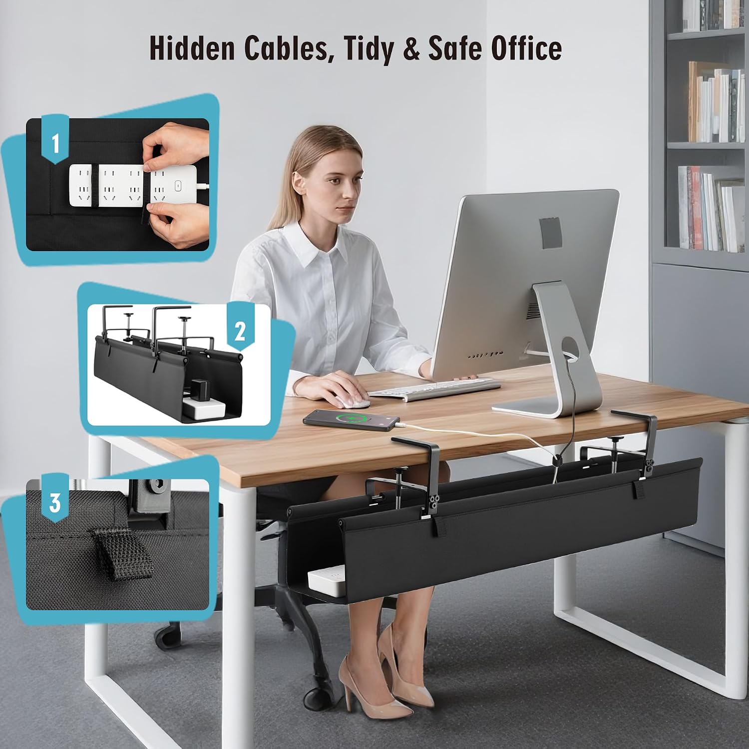 Thumbnail 5 de Desk Cable Tray, 36 Inch, ⚙
