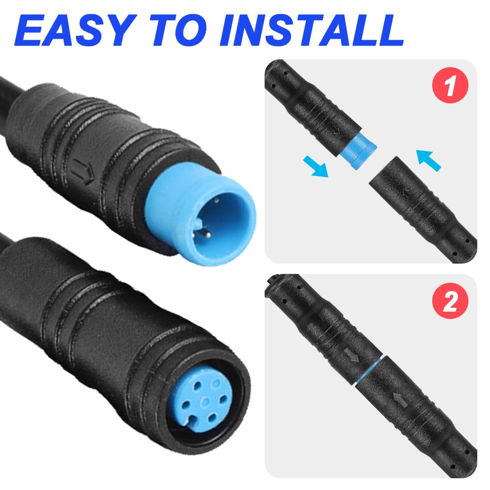 Detalle 2 de Xiatiaosann Ebike 4Pin Extension Cable – Waterproof 100cm Lead for Lights, Sensors and Displays
