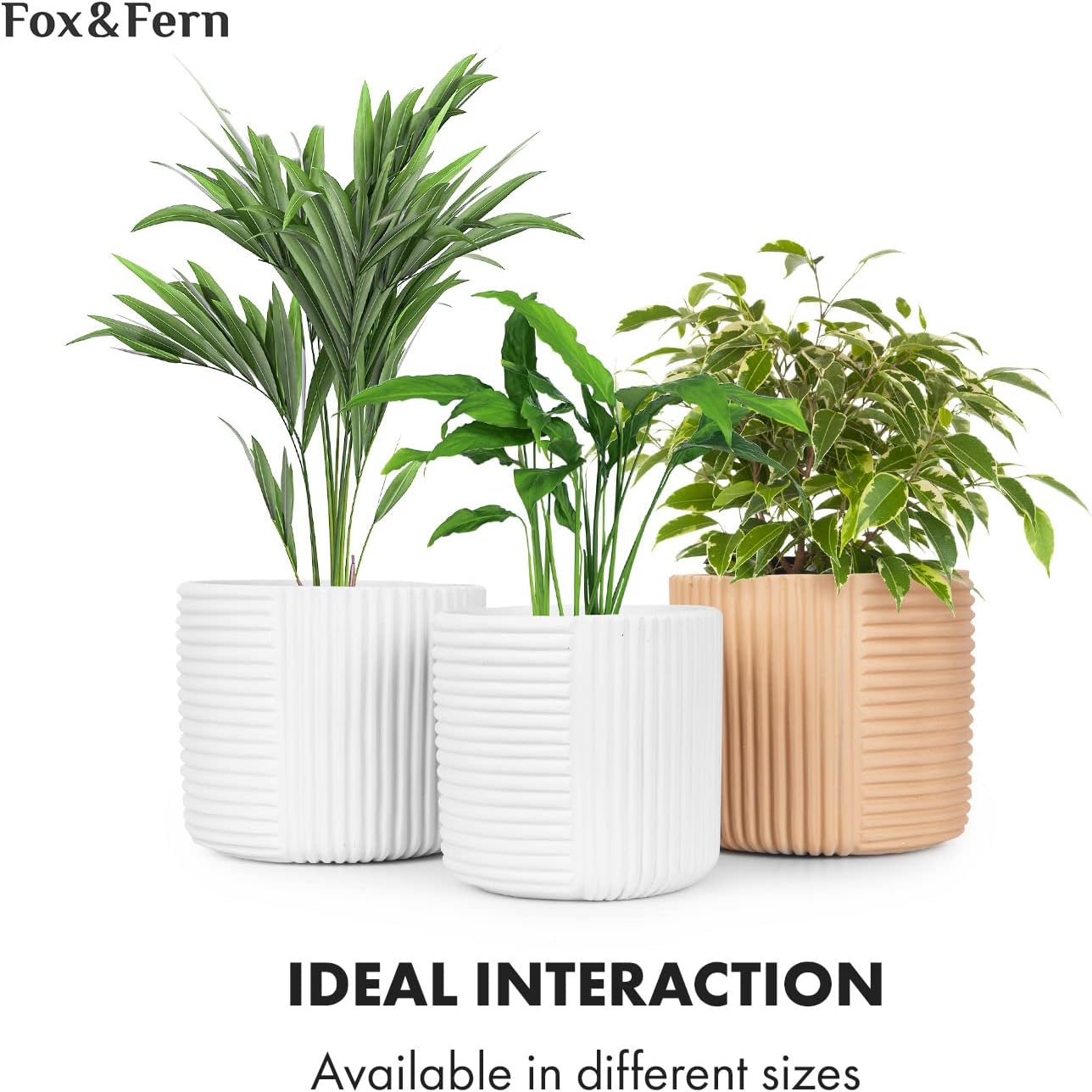 Thumbnail 6 de Fox & Fern PP-ROUND-POLY-L-MW Large Planter, Sand, Line Structure