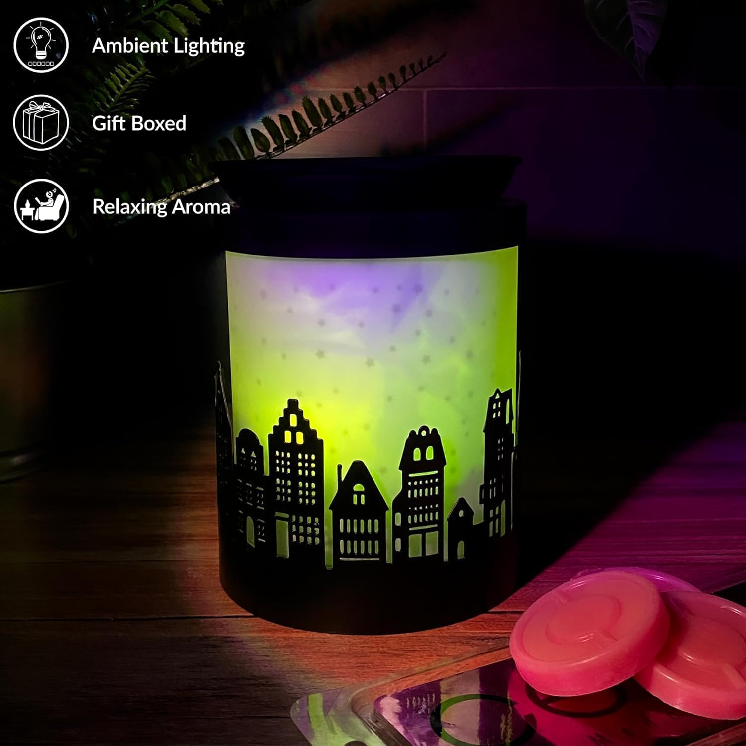 Thumbnail 3 de Cello City Northern Lights Electric Melt Burner – colour-changing wax & oil burner for fragrance and relaxing décor